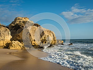 Sandstone coastline with sandy beaches at Gale