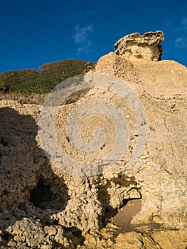 Sandstone coastline with sandy beaches at Gale