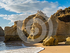 Sandstone coastline with sandy beaches at Gale