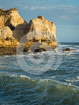 Sandstone coastline with sandy beaches at Gale