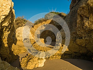 Sandstone coastline with sandy beaches at Gale