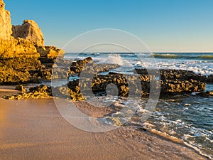 Sandstone coastline with sandy beaches at Gale