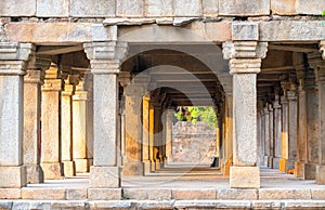 Sandstone columns at Hauz Khas, Delhi, India photo