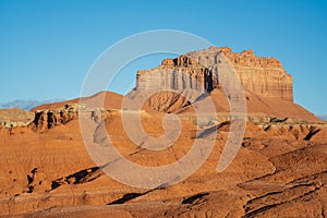 Sandstone desert formations in Goblin Valley State Park Utah