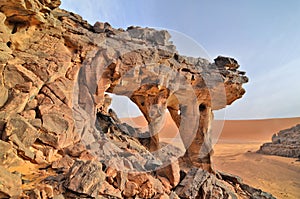 Sandstone erosion in Sahara desert