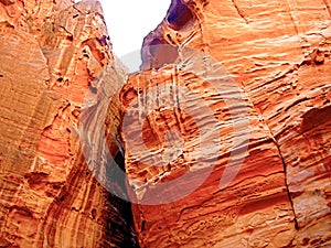 Sandstone erosion The Siq Petra in the Kingdom of Jordan