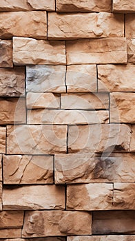 Sandstone facade seamless pattern on a textured stone wall brick background