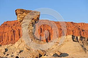 Sandstone formation in Ischigualasto, Argentina.