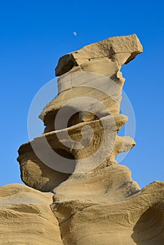 Sandstone Formation with Moon