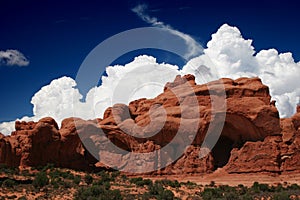 Sandstone Formation and Thunderclouds photo