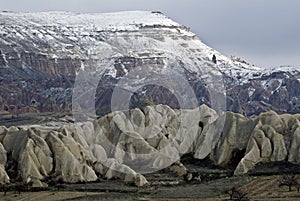 Sandstone formations in Cappadocia.