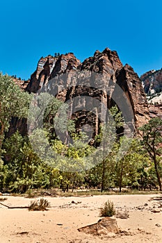 Sandstone mount with blue sky, Utah