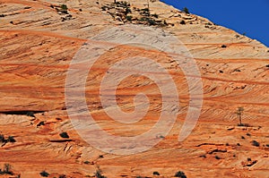 Sandstone Mountain Formation with Blue Sky