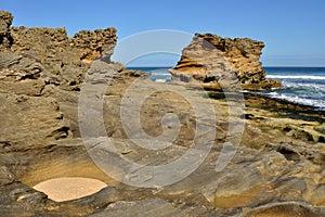 Sandstone rock on beach