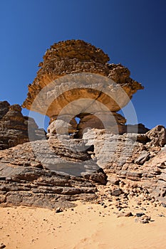 Sandstone rock in desert