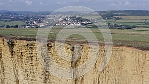 Sandstone Rock Formation Cliff Along West Bay in England