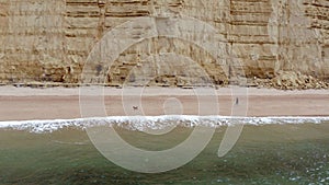 Sandstone Rock Formation Cliff Along West Bay in England