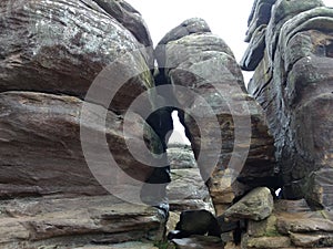 Sandstone rock formations at Brimham rocks