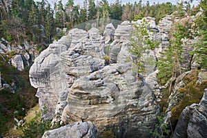 Sandstone rock formations in Prachovske skaly