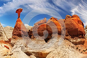 Sandstone Rock Hoodoos, Desert Landscape Utah