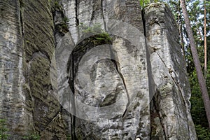 Sandstone rocks in Adrspach, Czech Republic