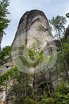 Sandstone rocks in Adrspach, Czech Republic