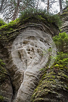 Sandstone rocks in Adrspach, Czech Republic