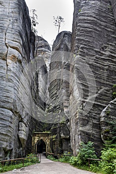 Sandstone rocks in Adrspach, Czech Republic