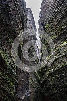 Sandstone rocks in Adrspach, Czech Republic