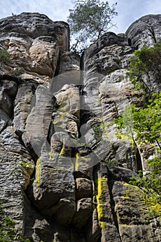 Sandstone rocks in Adrspach, Czech Republic