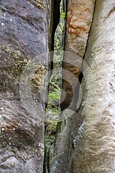 Sandstone rocks in Adrspach, Czech Republic