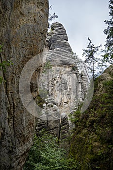 Sandstone rocks in Adrspach, Czech Republic