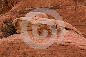 sandstone rocks in little petra Jordan