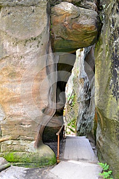 Sandstone rocks in Prachov, Czech Republic