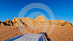 Sandstone rocks in Wadi Rum desert - Jordan