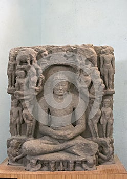 Sandstone Sculpture of  Jain Diety  Central India Madhya Pradesh photo