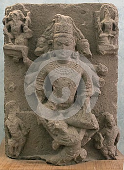 Sandstone Sculpture of Lord Vishnu Central India Madhya Pradesh photo