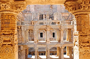 Sandstone tempel and Waterstorage Step Well of Rani ki Vav in Pa photo