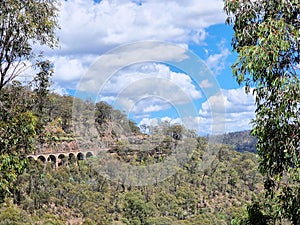 Sandstone viaducts and bridges in the Blue Mountains New South Wales Australia