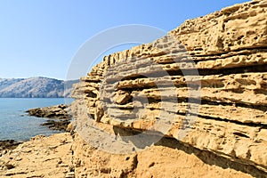 Sandstone wall in Lopar on the island Rab in Croatia