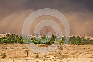 Sandstorm in Gafsa, Tunisia photo