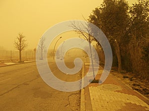 Sandstorm near Mitzpe Ramon, Israel photo
