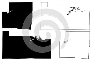 Sandusky and Shelby County, Ohio State U.S. county, United States of America, USA, U.S., US map vector illustration, scribble