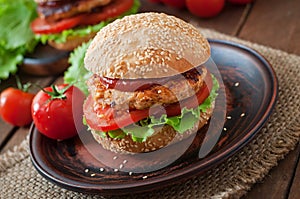 Sandwich with chicken burger