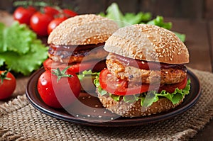 Sandwich with chicken burger