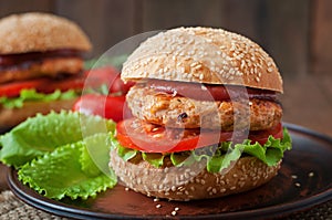 Sandwich with chicken burger