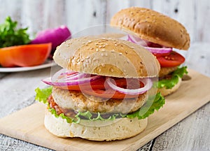 Sandwich with chicken burger