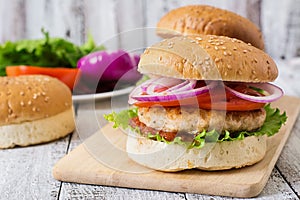 Sandwich with chicken burger