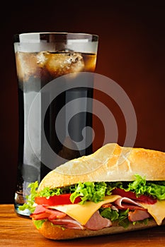 Sandwich and cola