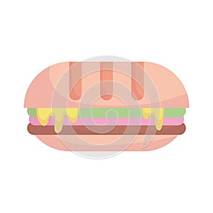 Sandwich fast food cartoon icon style design